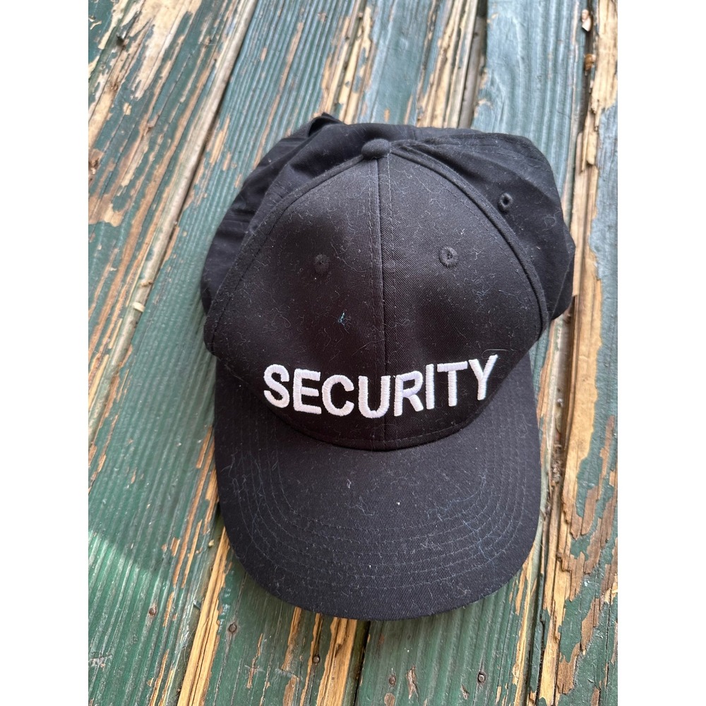 Spirit Halloween Security Baseball Cap Black Embroidered Hat Mens One Size A160